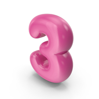 Toon Balloon Number 3 PNG & PSD Images