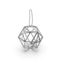 Geometric Silver Ball Decoration PNG & PSD Images