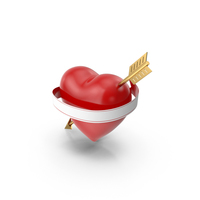 Heart With Arrow and Banner PNG & PSD Images