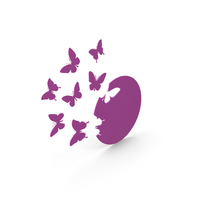 Butterfly Clock PNG & PSD Images