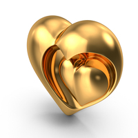 Heart Sculpture Gold PNG & PSD Images