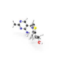 Thiamine (Vitamin B1) Molecular Model PNG & PSD Images