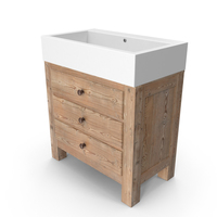 Mason Reclaimed Wood Single Sink Vanity PNG & PSD Images