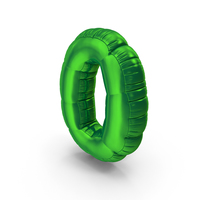 Foil Balloon Number 0 Green PNG & PSD Images