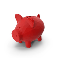 Low Poly Piggy Bank PNG & PSD Images