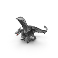 Low Poly Silver Dragon PNG & PSD Images