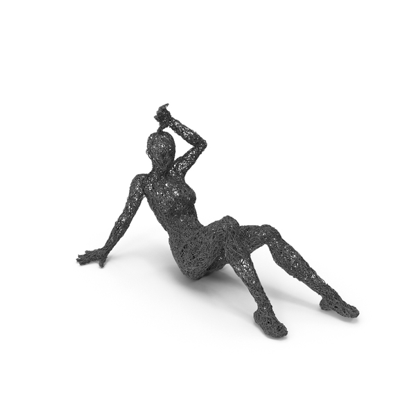 Wire Woman Sculpture PNG & PSD Images