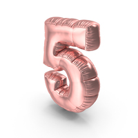 Foil Balloon Number 5 PNG & PSD Images