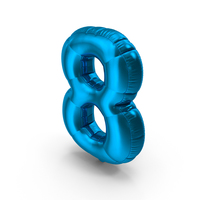 Foil Balloon Number 8 Blue PNG & PSD Images