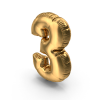 Foil Balloon Number 3 PNG & PSD Images