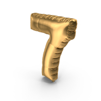 Foil Balloon Number 7 Gold PNG & PSD Images