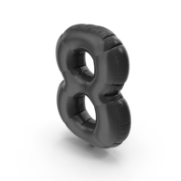 Foil Balloon Number 8 Black PNG & PSD Images