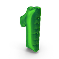 Foil Balloon Number 1 PNG & PSD Images
