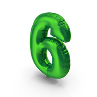 Foil Balloon Number 6 PNG & PSD Images