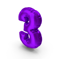 Foil Balloon Number 3 PNG & PSD Images