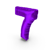 Foil Balloon Number 7 Purple PNG & PSD Images