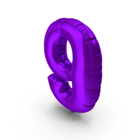 Foil Balloon Number 9 PNG & PSD Images