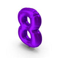 Foil Balloon Number 8 PNG & PSD Images