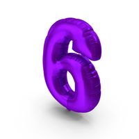 Foil Balloon Number 6 Purple PNG & PSD Images