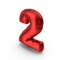 Foil Balloon Number 2 Red PNG & PSD Images