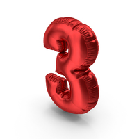 Foil Balloon Number 3 PNG & PSD Images