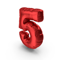 Foil Balloon Number 5 PNG & PSD Images