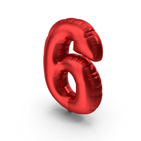 Foil Balloon Number 6 PNG & PSD Images