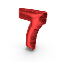 Foil Balloon Number 7 Red PNG & PSD Images