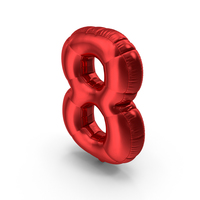 Foil Balloon Number8 Red PNG & PSD Images