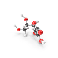 Ascorbic Acid (Vitamin C) Molecular Model PNG & PSD Images