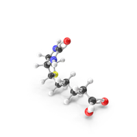 Biotin Vitamin B7 Molecular Model PNG & PSD Images