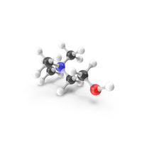 Choline (Vitamin B4) Molecular Model PNG & PSD Images