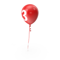 Number 3 Balloon PNG & PSD Images