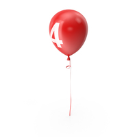 Number 4 Balloon PNG & PSD Images
