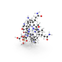 Cyanocobalamin (Vitamin B12) Molecular Model PNG & PSD Images
