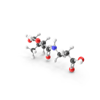 Pantothenic Acid (Vitamin B5) Molecular Model PNG & PSD Images