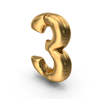 Foil Balloon Number 3 PNG & PSD Images