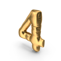 Foil Balloon Number 4 PNG & PSD Images