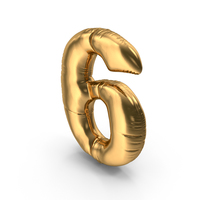Foil Balloon Number 6 PNG & PSD Images