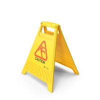 Caution Floor Sign PNG & PSD Images