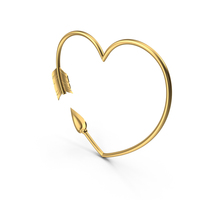 Heart Shaped Golden Arrow PNG & PSD Images