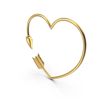 Heart Shaped Golden Arrow PNG & PSD Images