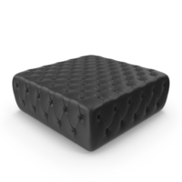Black Tufted Leather Pouffe PNG & PSD Images