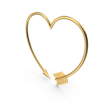 Heart Shaped Golden Arrow PNG & PSD Images