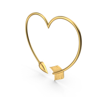 Heart Shaped Golden Arrow PNG & PSD Images