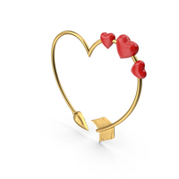 Heart Shaped Golden Arrows PNG & PSD Images