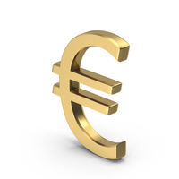 Golden Euro Sign PNG & PSD Images