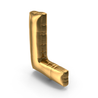 Foil Balloon Letter L Gold PNG & PSD Images
