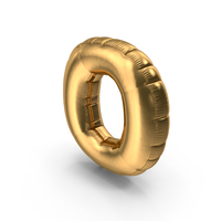 Foil Balloon Letter O Gold PNG & PSD Images