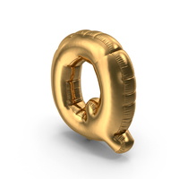 Foil Balloon Letter Q Gold PNG & PSD Images